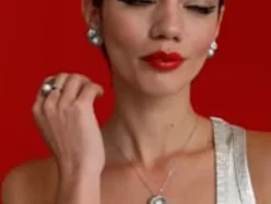 Majorica Anillo Le Palm Grande En Acero Con Perla Blanca| Anillos Grandes