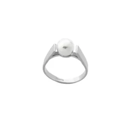 Majorica Anillo Nuada Plata Con Perla Blanca 7Mm| Anillo Solitario