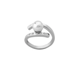 Majorica Anillo Selene Plata Con Perla Y Circonitas| Anillos Medianos