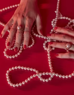 Majorica Anillo Sello Zale Con Perla Media Bola Blanca| Anillos Grandes