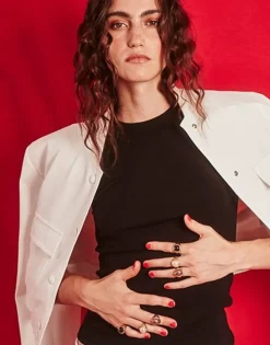 Majorica Anillo Sello Zale Con Perla Ovalada Berenjena| Anillos Grandes