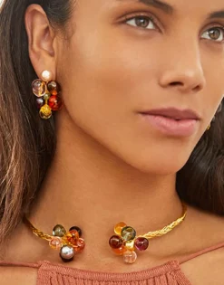 Majorica Choker Ajustable Corfu Con Perlas Y Cristal De Murano| Gargantillas De Perlas