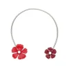 Majorica Choker Ajustable Santorini De Flores Granate Ajustable En Plata| Gargantillas De Perlas