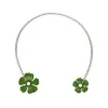 Majorica Choker Ajustable Santorini De Flores Verde Olivo Ajustable En Plata| Gargantillas De Perlas