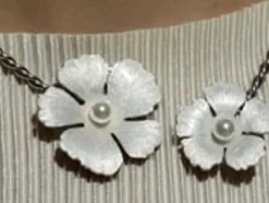 Majorica Choker Novia Santorini Bianco De Plata Ajustable Con Flores Nacaradas| Gargantillas De Perlas