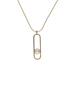 Majorica Colgante Atenea Con Cadena Y Perla Redonda| Colgantes Con Cadena