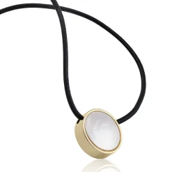 Majorica Colgante Coppelia Acero Dorado| Collares De Cuero