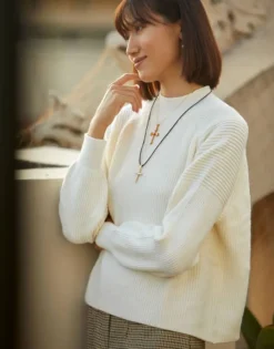 Majorica Colgante Cruz De Trinidad Dorada Con Perlas| Colgante Cadena