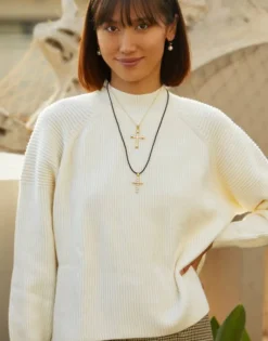 Majorica Colgante Cruz De Trinidad En Plata Y Con Perlas| Colgante Cadena