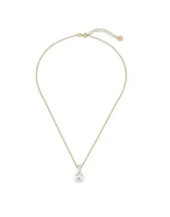 Majorica Colgante Selene Dorado Con Perla 10Mm Y Circonitas| Colgantes Con Cadena