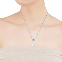 Majorica Colgante Selene Plateado| Colgantes Con Cadena