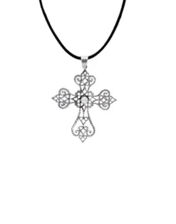 Majorica Colgante Tudor Peregrina Con Perla Sobre Cruz| Colgante Cadena