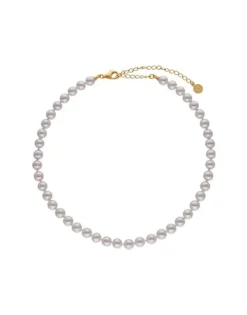 Majorica Collar Ballet Dorado Con Perlas 6Mm| Collares De Perlas Largos