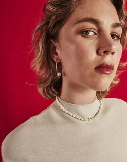 Majorica Collar Ballet Dorado Con Perlas 8Mm| Collares De Perlas Largos