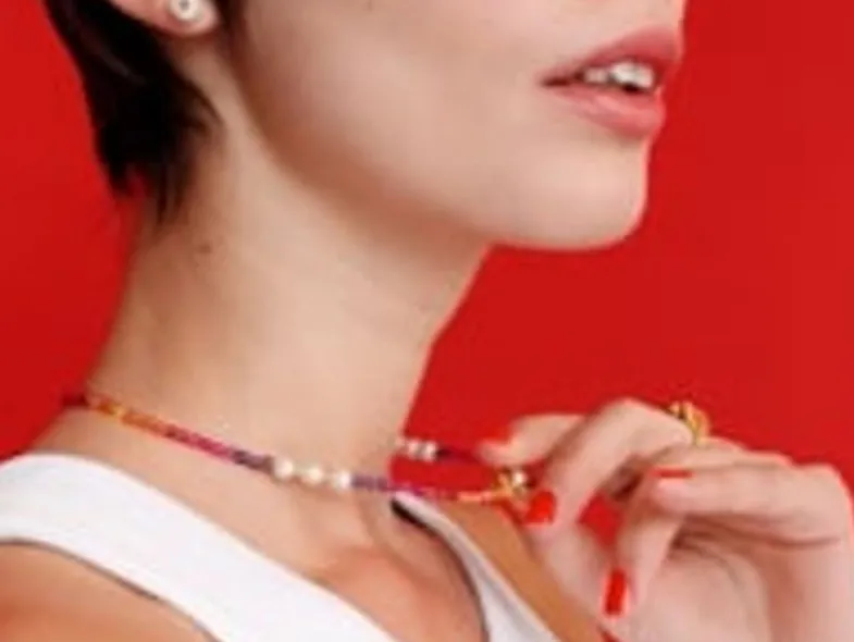 Majorica Collar Color Pop Sunset Con Piedras Degrade Y Perlas Blancas| Collares Con Piedras