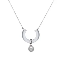 Majorica Collar Con Colgante Ayla En Cristal De Alta Resistencia Plateado| Colgantes Con Cadena