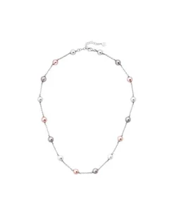 Majorica Collar Corto Ilusion Perlas Blancas, Nuage Y Pink 8Mm| Cadenas Con Perlas