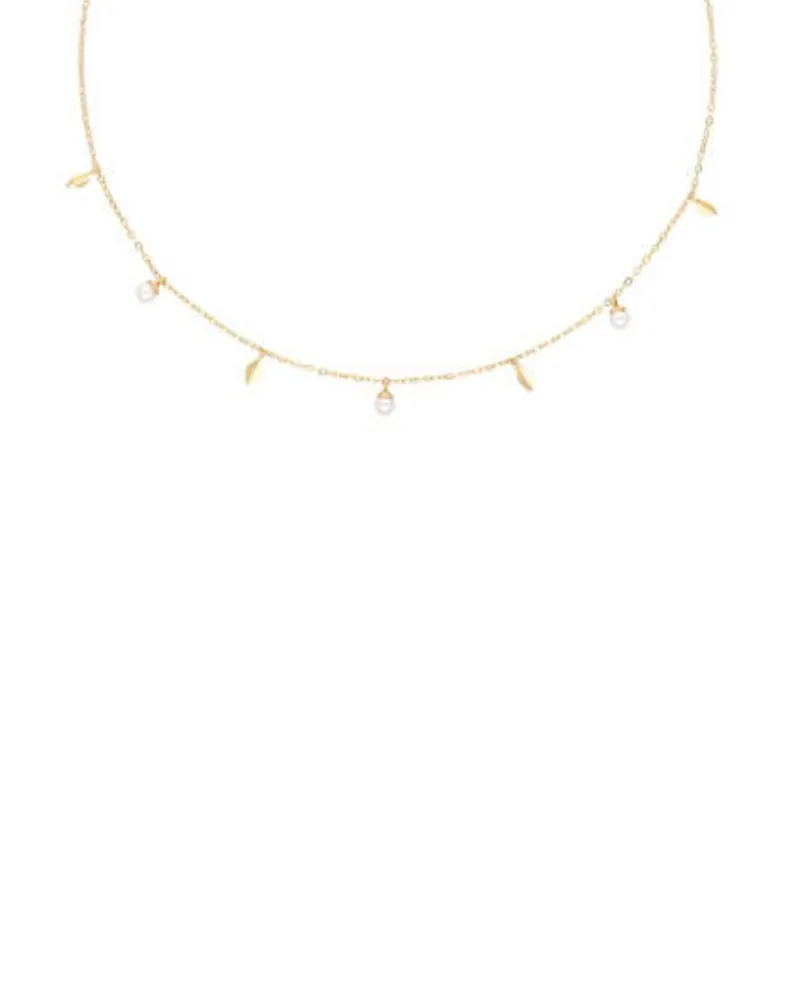 Majorica Collar Corto Romea En Plata Dorada Y Perlas| Cadenas Con Perlas