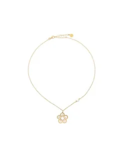 Majorica Collar Corto Roxana Con Charm De Flor En Madreperla| Cadenas Con Perlas