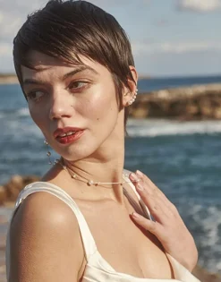 Majorica Collar Dangle Encadenado Con Perlas Redondas 40Cm| Collares Para Boda