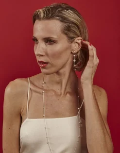 Majorica Collar Dangle Encadenado Con Perlas Redondas 90Cm| Collares De Perlas Largos