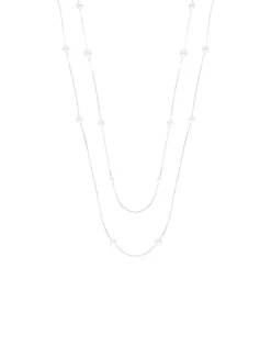 Majorica Collar Dangle Encadenado Con Perlas Redondas 160Cm| Collares De Perlas Largos