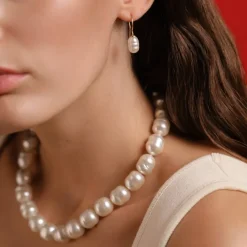 Majorica Collar De Perlas Barrocas Lyra 14Mm 42Cm| Collares De Perlas Largos