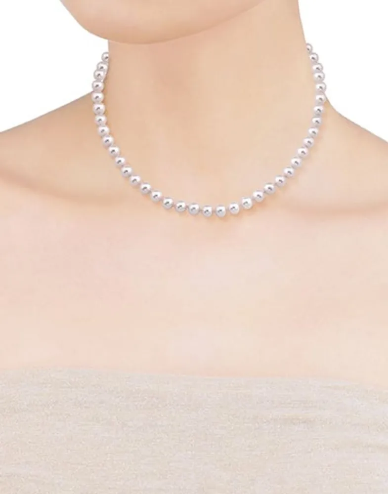 Majorica Collar De Perlas Corto Lyra Plata 8Mm 50Cm| Gargantillas De Perlas