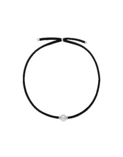 Majorica Collar Elastico Unisex Ajustable Sifnos Negro| Gargantillas De Perlas