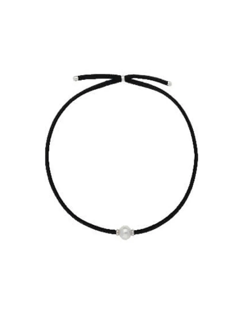Majorica Collar Elastico Unisex Ajustable Sifnos Negro| Gargantillas De Perlas