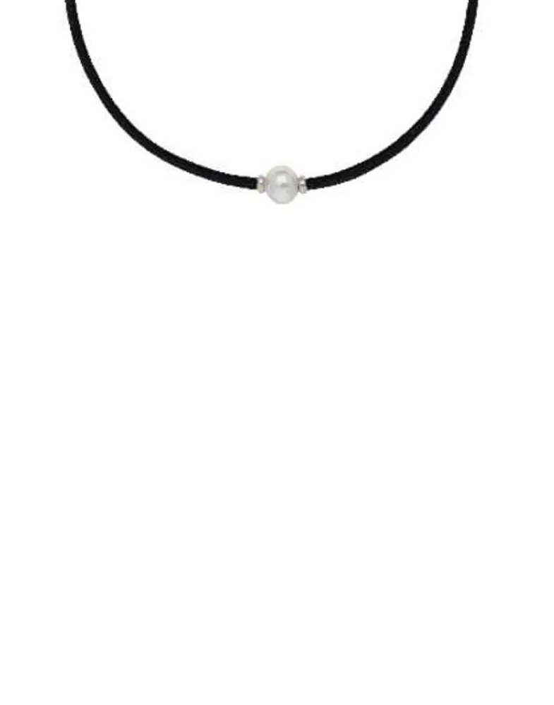 Majorica Collar Elastico Unisex Ajustable Sifnos Negro| Gargantillas De Perlas