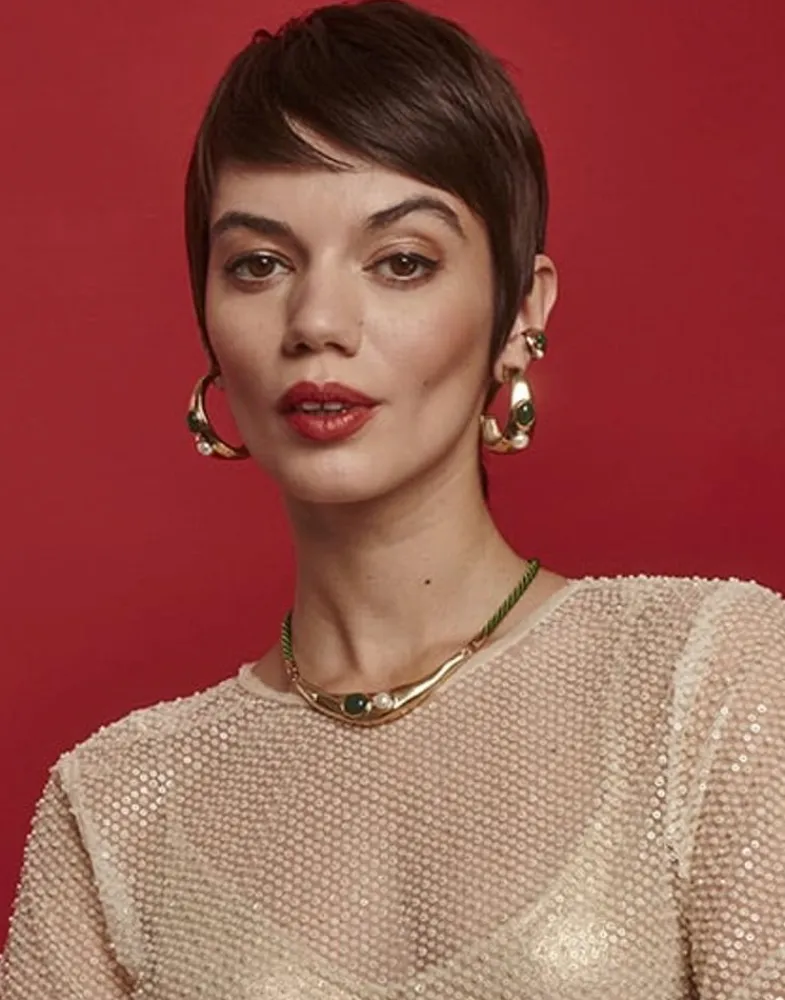 Majorica Collar Feme Cuero Con Perla Blanca Y Agata Verde| Collares De Cuero