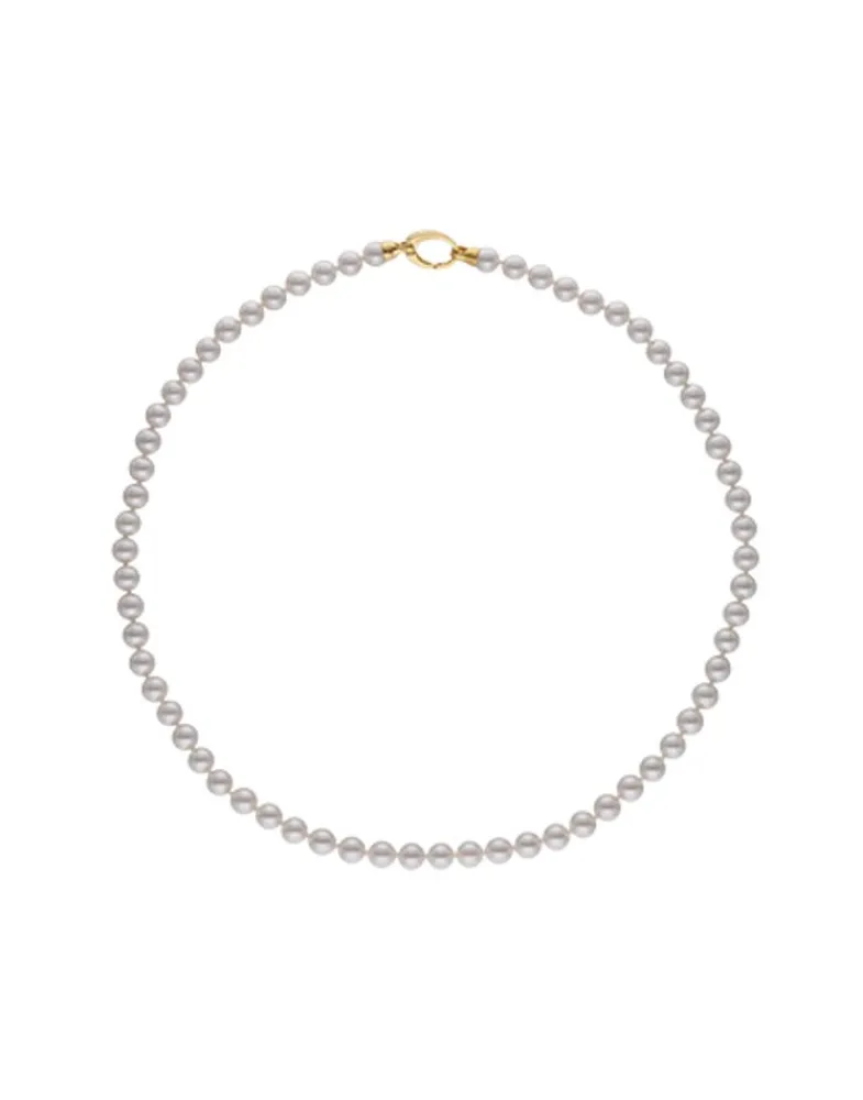 Majorica Collar Lyra Dorado 7Mm 50Cm| Collares De Perlas Largos