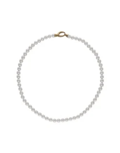 Majorica Collar Lyra Dorado 7Mm 45Cm| Collares De Perlas Largos