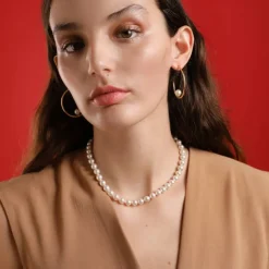 Majorica Collar Lyra Dorado 7Mm 45Cm| Collares De Perlas Largos