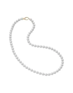 Majorica Collar Lyra Perlas Dorado 10Mm 60Cm| Collares De Perlas Largos