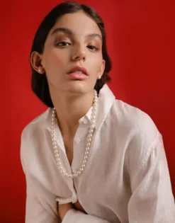 Majorica Collar Lyra Perlas Dorado 10Mm 60Cm| Collares De Perlas Largos