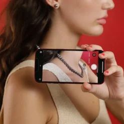 Majorica Collar Lyra Plata Con Perlas Grises 8Mm 45Cm| Collares De Perlas Largos