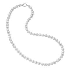 Majorica Collar Lyra Plata Con Perlas 10Mm 60Cm| Collares De Perlas Largos