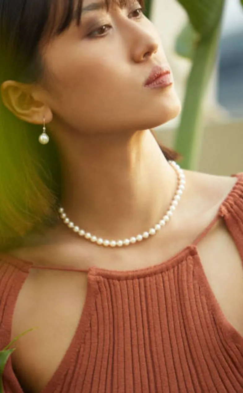 Majorica Collar Lyra Plata 7Mm 50Cm| Collares De Perlas Largos