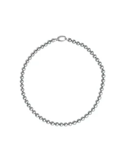 Majorica Collar Lyra Plata Perlas Grises 6Mm 40Cm| Collares De Perlas Largos