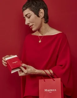 Majorica Collar Mom Love Con Colgante Dorado| Colgantes Con Cadena