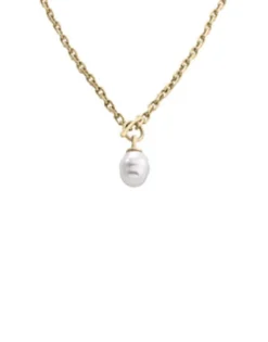 Majorica Collar Tender En Dorado| Cadenas Con Perlas