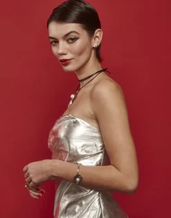 Majorica Pendientes Acero Le Palm Pequeños Con Perla| Pendientes Cortos