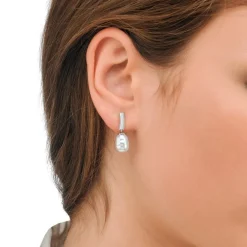 Majorica Pendientes Agora Con Perla Barroca Blanca| Pendientes De Perlas Largos