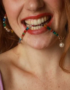 Majorica Pendientes De Aro Dorados Tutti Frutti Con Agatas Multicolor| Pendientes De Aro Con Perlas