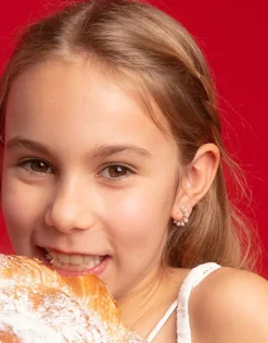 Majorica Pendientes De Aro Pequeno Ada Con Perlas| Pendientes De Aro Con Perlas