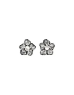 Majorica Pendientes De Perlas Peregrina Con Filigrana En Flor| Pendientes De Perlas Largos