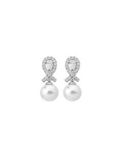 Majorica Pendientes Exquisite Pave| Pendientes Novia