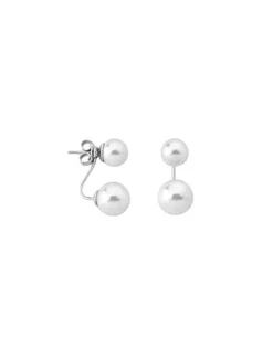 Majorica Pendientes Jour Plata Con Perlas Blancas 8 Y 10Mm| Pendientes Cortos